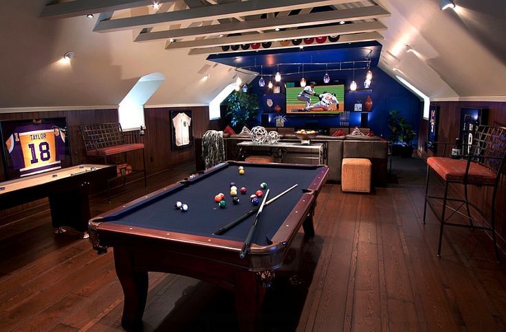 A man cave in the attic